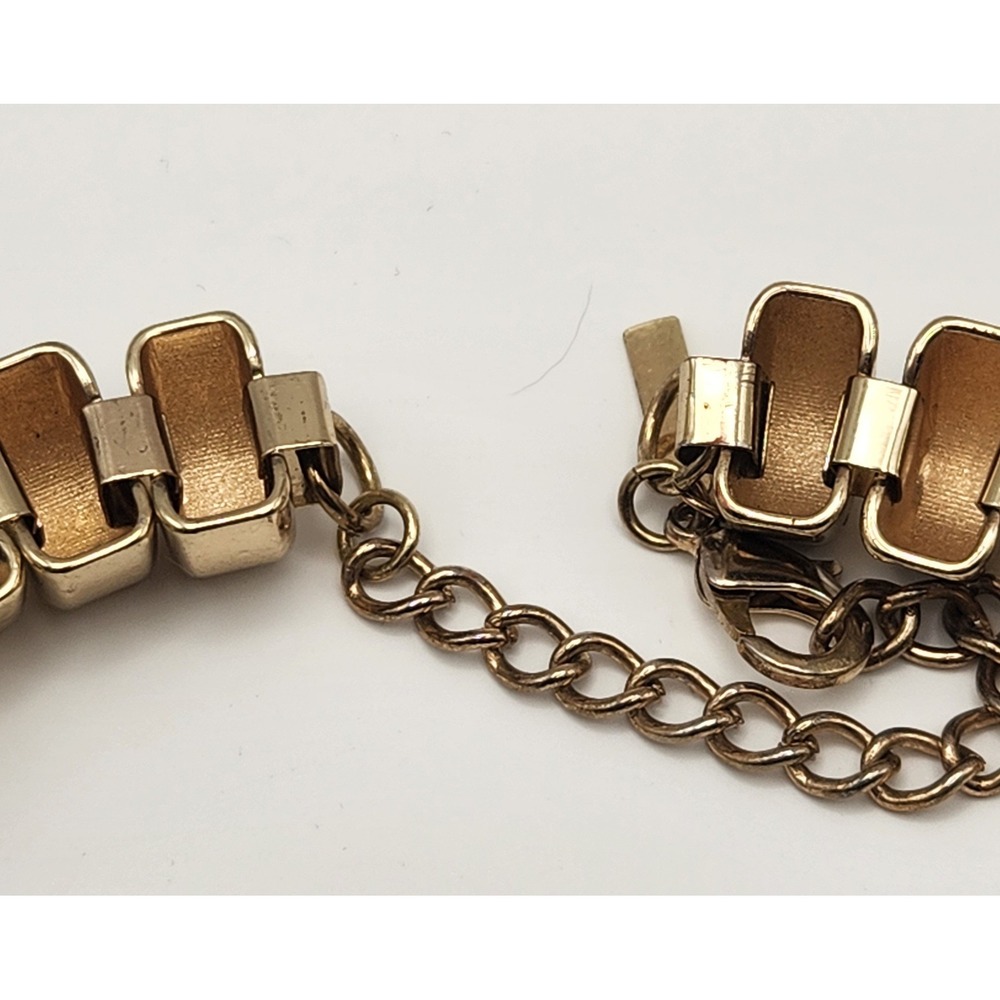 Cache Gold Tone Rhinestone Ribbed Statement Collar Necklace 18 Inch - Picture 15 of 16